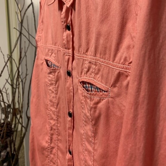 HUGO ORANGE | Mens Salmon Coloured Button Down Dress Shirt Size Medium​​ - Picture 5 of 6